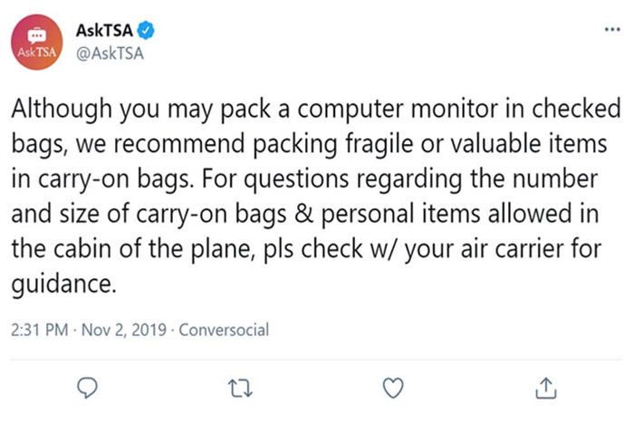Компьютерные детали в самолете TSA